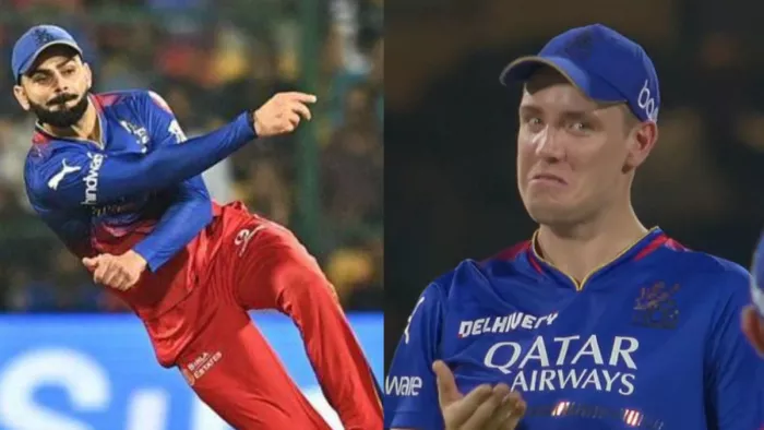 RCB vs GT: विराट कोहली के डायरेक्ट थ्रो ने किया शाहरुख खान को चलता।