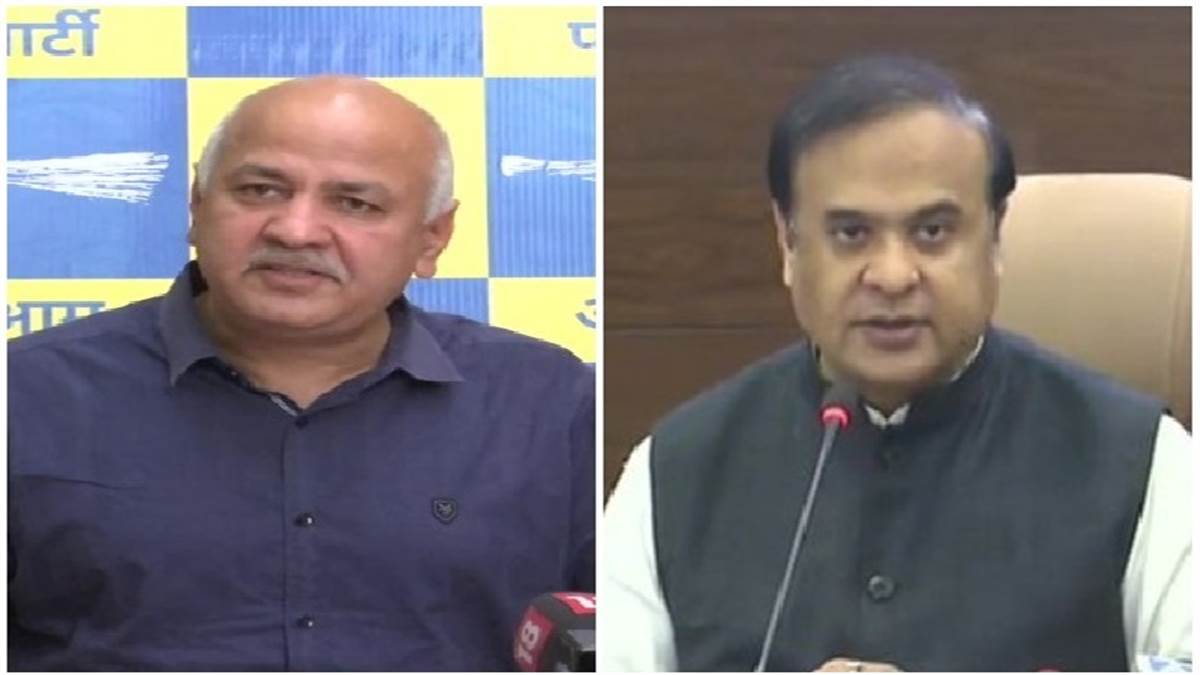 असम के मुख्यमंत्री हिमंत बिस्वा सरमा और दिल्ली के उपमुख्यमंत्री मनीष सिसोदिया।