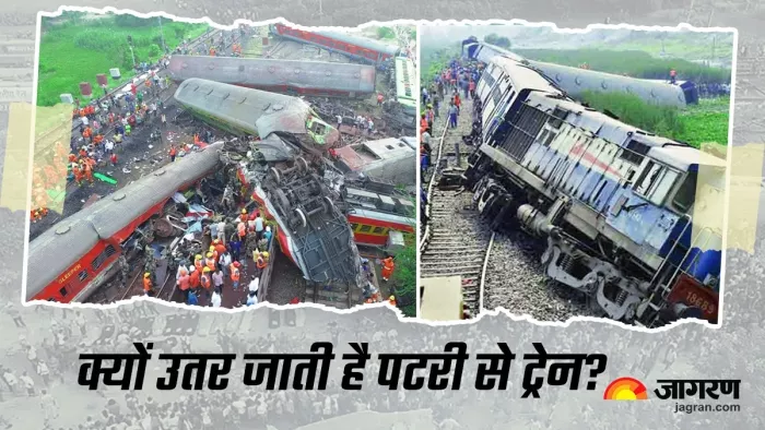 देश में ट्रेनों के पटरी से उतरने के एक नहीं कई हैं कारण (फोटो जागरण ग्राफिक्स)
