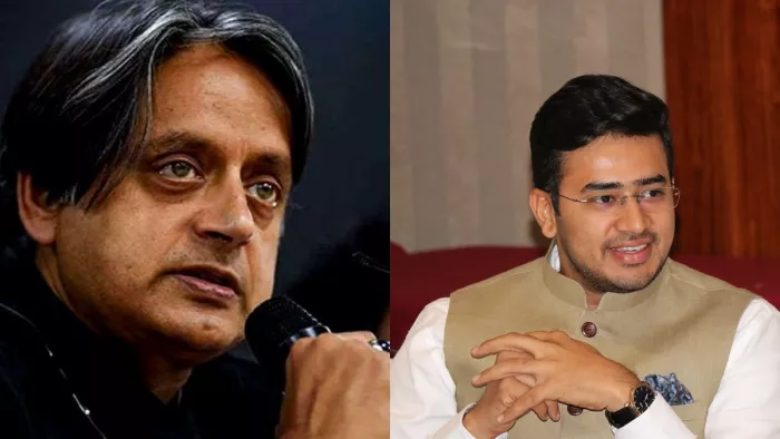 तिरुवनंतपुरम से शशि थरूर पीछे तो बेंगलुरु दक्षिण से तेजस्वी सूर्या आगे। फाइल फोटो।