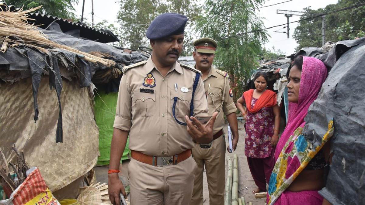 police search sai purwa slum for illegal residents in kanpur