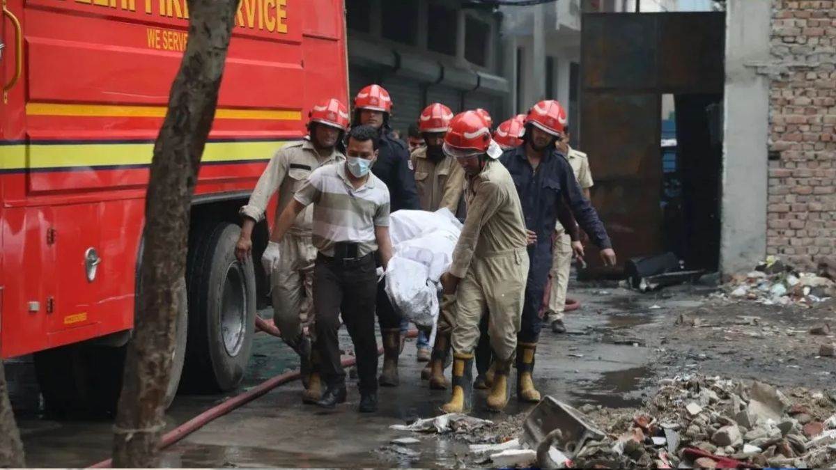 ncr new delhi city fire rithala fire victims await identification
