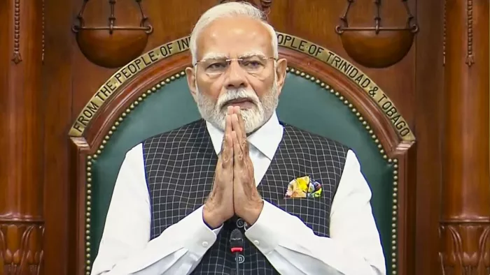पीएम मोदी ने त्रिनिदाद और टोबैगो की संसद को किया संबोधित। (फोटो- पीटीआई)