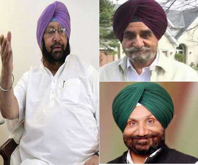 पंजाब सीएम कैप्टन अमरिंदर सिंह, तृप्त राजिंदर सिंह बाजवा और सुखजिंदर सिंह रंधावा। (फाइल फोटो)