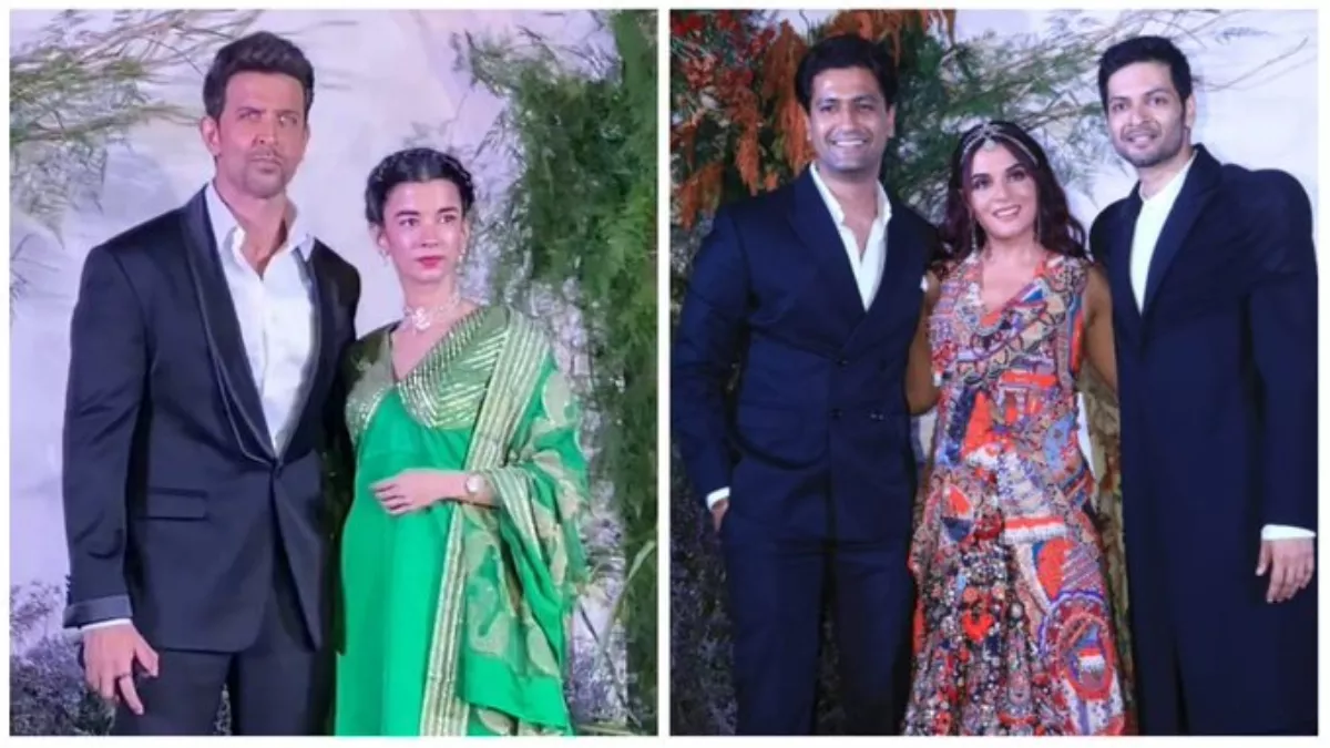 Richa-Ali Reception Pics: कपल की खुशी में शरीक होने पहुंचे विक्की-ऋतिक समेत ये स्टार्स, खूबसूरत तस्वीरें वायरल