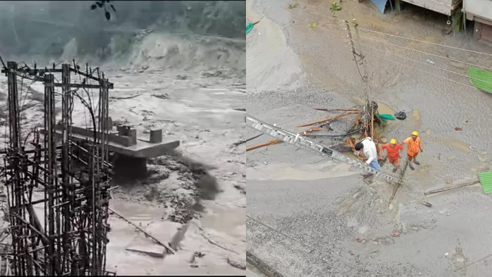 Sikkim Flood Live Update: सिक्किम के सिंगतम में बादल फटने के बाद फ्लैश फ्लड (फोटो एएनआई)