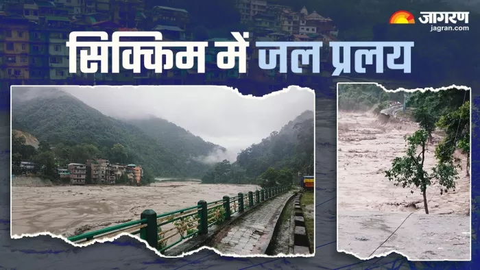 देखें सिक्किम में आसमानी आफत का खौफनाक मंजर (Image: Jagran Graphic)