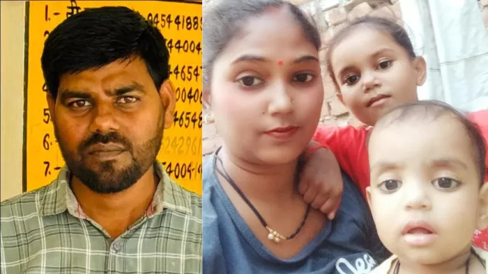 शिक्षक सुनील कुमार, पत्नी पूनम भारती, पुत्री सृष्टि व लाडो।- फाइल फोटो