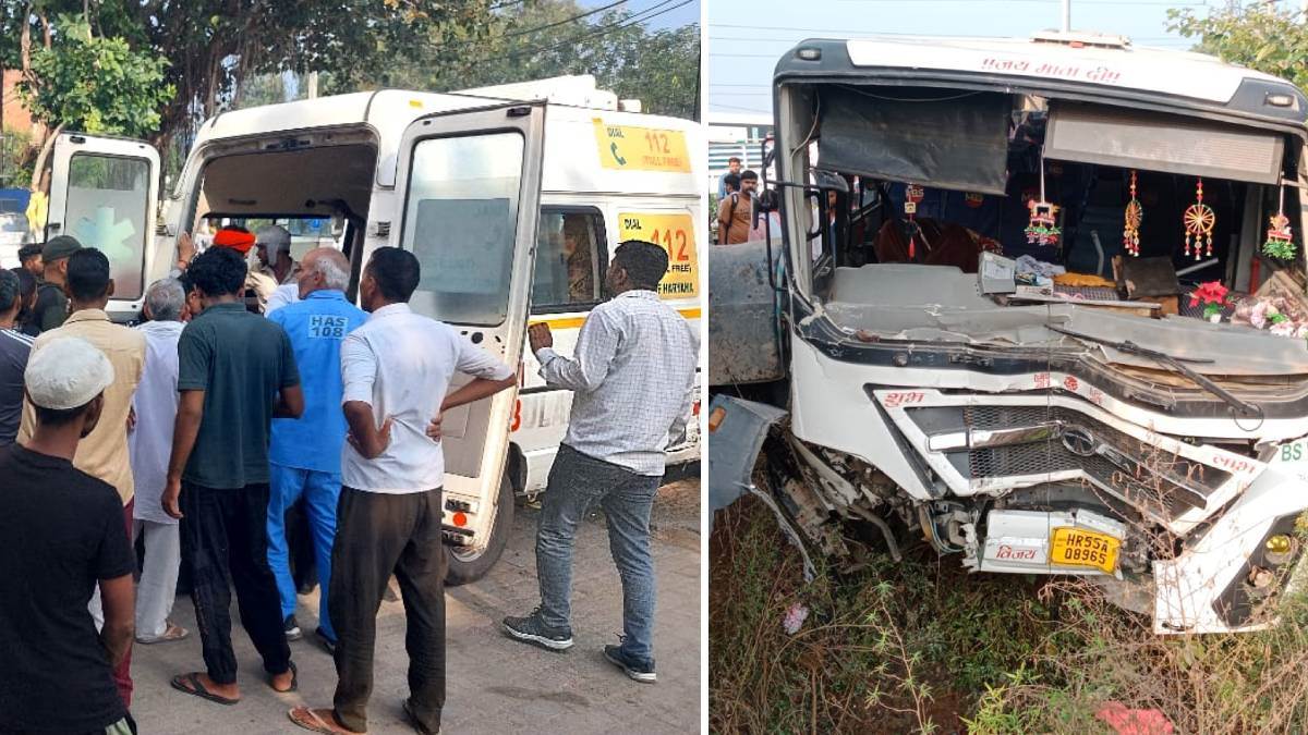 haryana bustruck collision near jhajjar more than 40 passengers injured