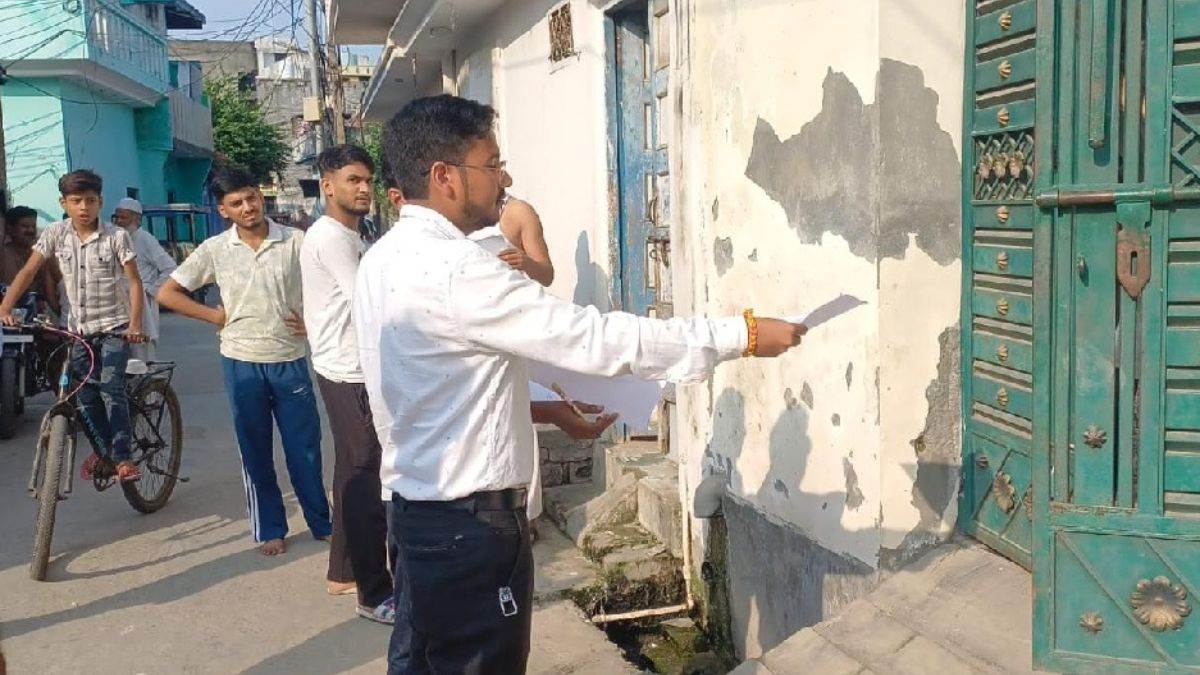 illegal encroachment on pond land notices issued in sambhal