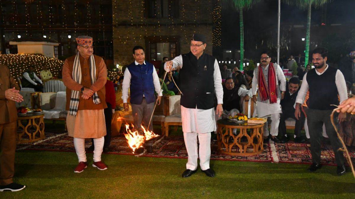 uttarakhand cm pushkar singh dhami play bhailo and join egas festival celebration in dehradun