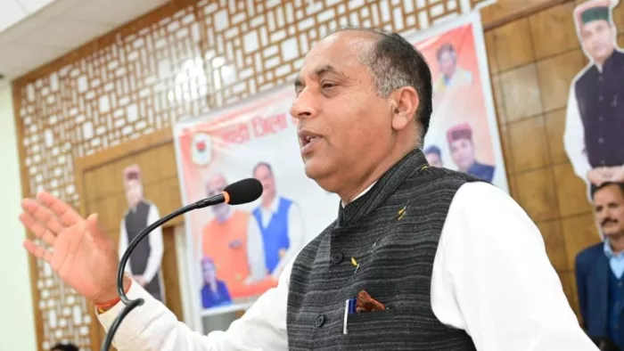 महिला मोर्चा कार्यक्रम में बोलते हुए नेता प्रतिपक्ष जयराम ठाकुर