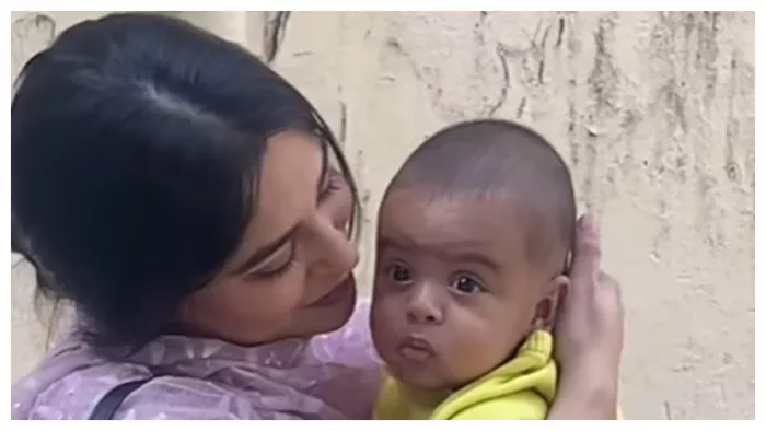 Dipika Kakar with her son Ruhaan. Photo Credit: Screenshot from Instant Bollywood Video