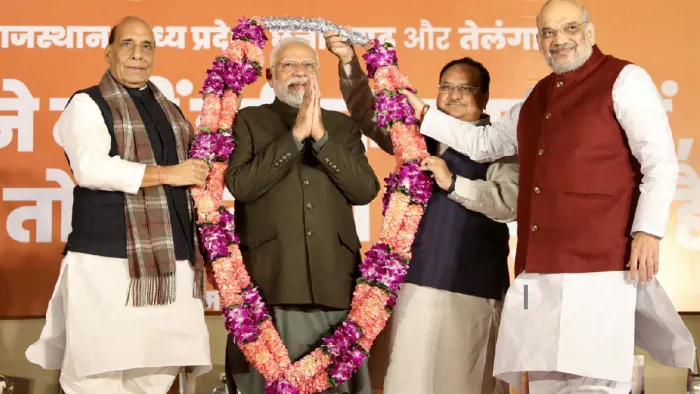 छत्तीसगढ़ में लगभग दो तिहाई बहुमत से सत्ता में वापसी की है