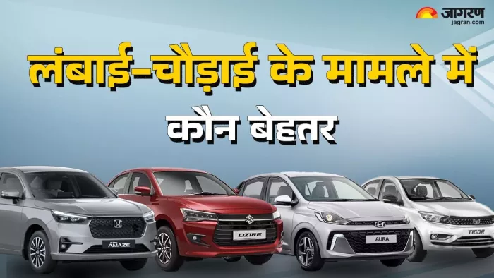 लंबाई-चौड़ाई में कौन सी कॉम्पैक्ट सेडान कार है सबसे बेहतर।