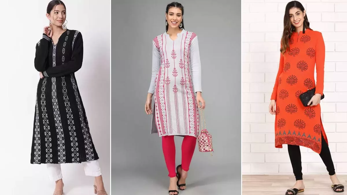 Modern Trendy woolen Suit With Dupatta | woman kurtis | women kurti | kurta  dress |