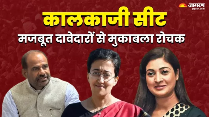 कालकाजी सीट से भाजपा के रमेश बिधूड़ी, आप की आतिशी और कांग्रेस की अलका लांबा मैदान में।