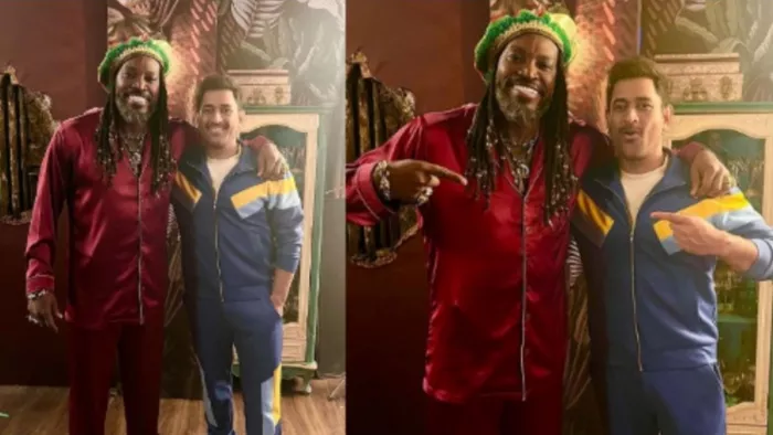 MS Dhoni Meets Chris Gayle ahead of IPL 2023