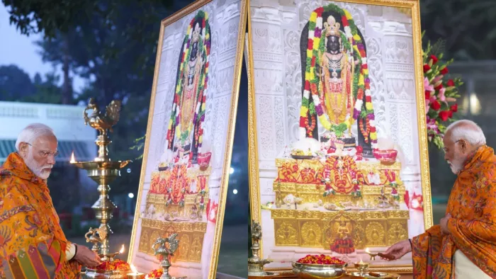 राम मंदिर के प्राण प्रतिष्ठा पर प्रधानमंत्री नरेंद्र मोदी को बधाई (फोटो- @narendramodi)