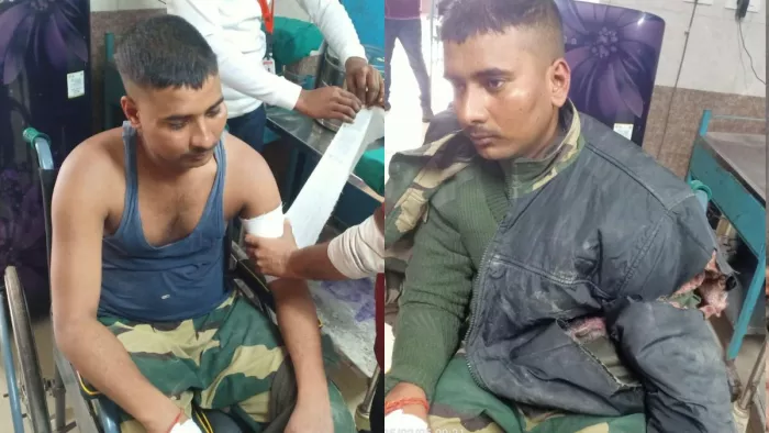 बांग्लादेशियों ने बीएसएफ जवानों पर हमले किए।(फोटो सोर्स: BSF NORTH BENGAL एक्स हैंडल)