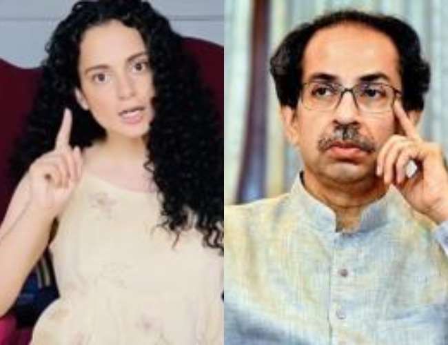 Kangana Ranaut and Uddhav Thackeray. Photo- Twitter, Mid-Day