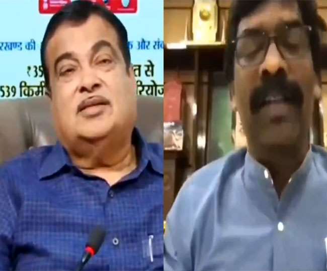 Nitin Gadkari, Hemant Soren: नितिन गडकरी और हेमंत सोरेन।