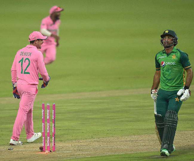 Quinton de Kock ने Fakhar Zaman को धोखे से रन आउट कराया (फोटो ट्विटर)