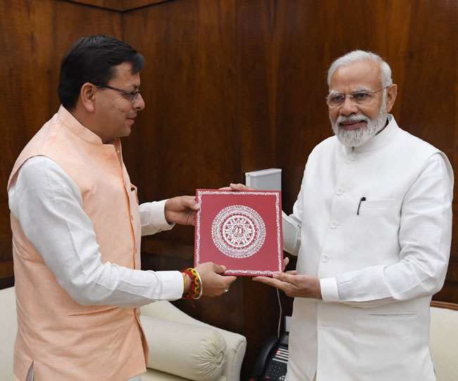 PM Modi से मिले मुख्यमंत्री पुष्कर सिंह धामी