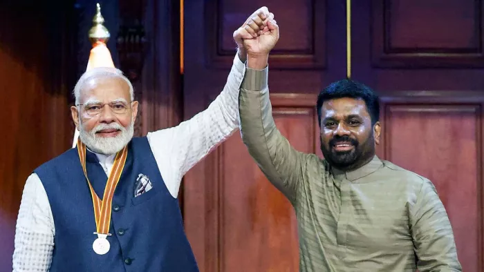 प्रधानमंत्री नरेंद्र मोदी को श्रीलंका के सर्वोच्च सम्मान से सम्मानित किया गया। (फोटो- पीटीआई)