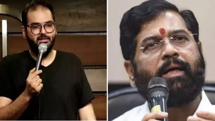 कुणाल कामरा और एकनाथ शिंदे। ( फाइल फोटो )