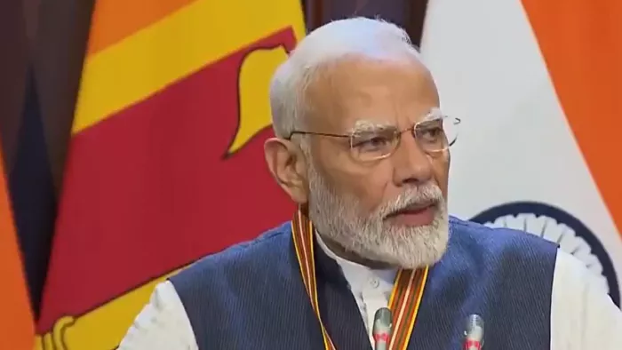 श्रीलंका की यात्रा पर पीएम मोदी। ( फोटो- एएनआई )