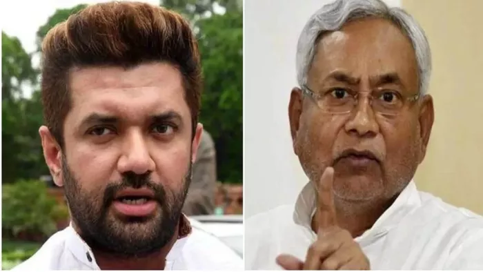 नीतीश कुमार से मिले चिराग पासवान। फोटो- जागरण