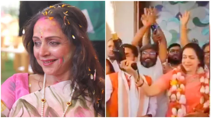 बंदूक के साथ हेमा मालिनी ने मनाया जीत का जश्न, (X Image)