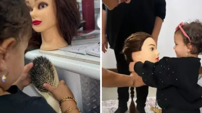 Priyanka Chopra Daughter Malti Marie playing in her makeup room