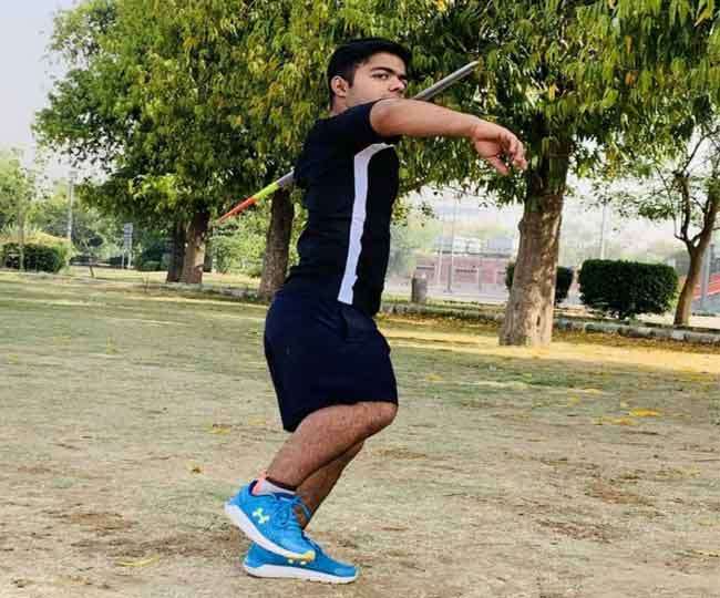 जैवलीन थ्रो का अभ्यास करते नवदीप। जागरण