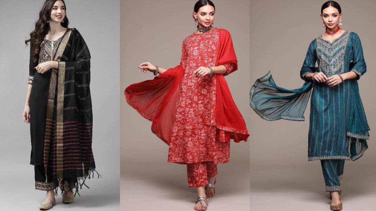Cotton Kurtaplazo set with detailing  Fashion Kurti designs Women
