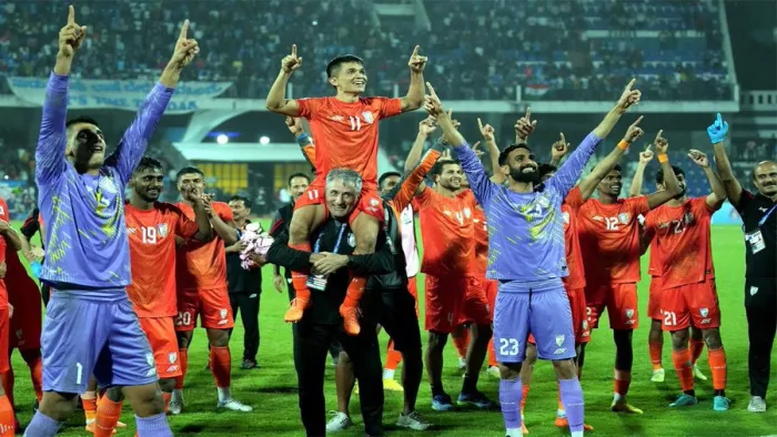 PM Modi praise Indian football team winning 9th SAFF Championship title Image twitter