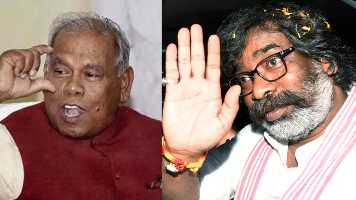 केंद्रीय मंत्री जीतन राम मांझी और झारखंड के CM हेमंत सोरेन। (फाइल फोटो)