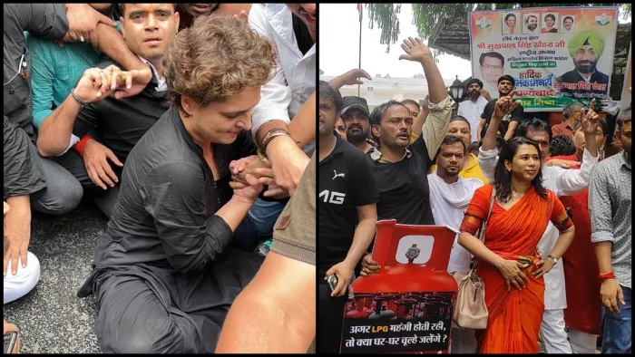 दिल्ली में प्रदर्शन के दौरान प्रियंका गांधी ने महिला पुलिसकर्मी का मरोड़ा हाथ, भाजपा प्रवक्ता ने शेयर किया फोटो