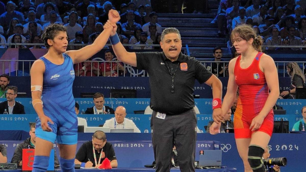 paris olympics 2024 wrestler nisha dahiya in tears after dislocating finger in quarters defeat womens 68kg quarterfinal sol gum pak