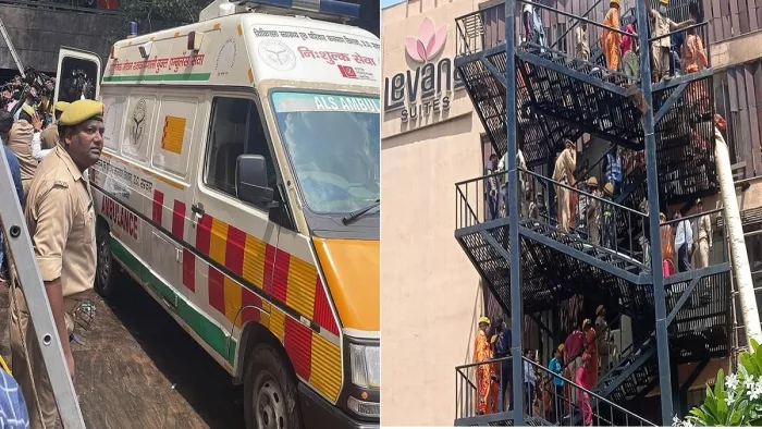 Fire In Hotel Levana in Lucknow: होटल में लगी आग की चपेट में आकर कई लोग झुलस गए हैं।