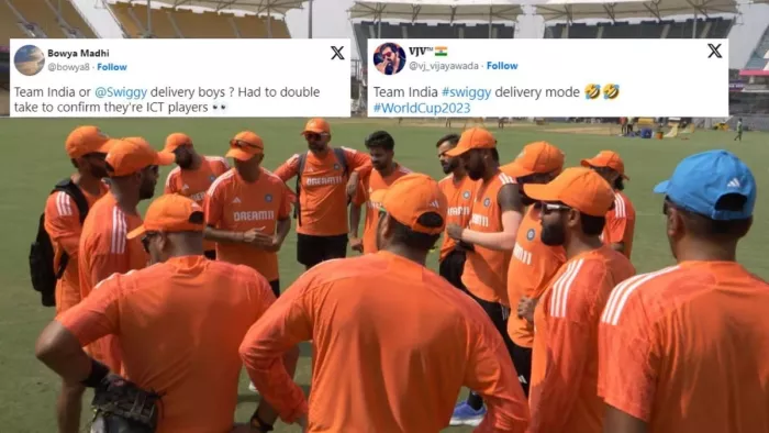 नई ट्रेनिंग जर्सी में नजर आई टीम इंडिया।