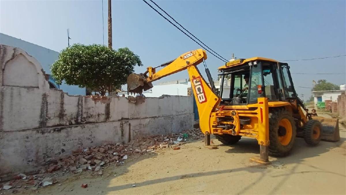 villagers demolish mosque use bulldozers sambhal news