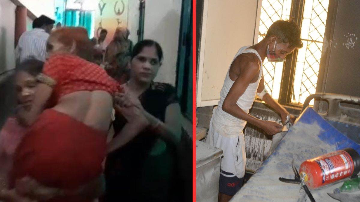 fire at hathras district hospital due to short circuit patients evacuated
