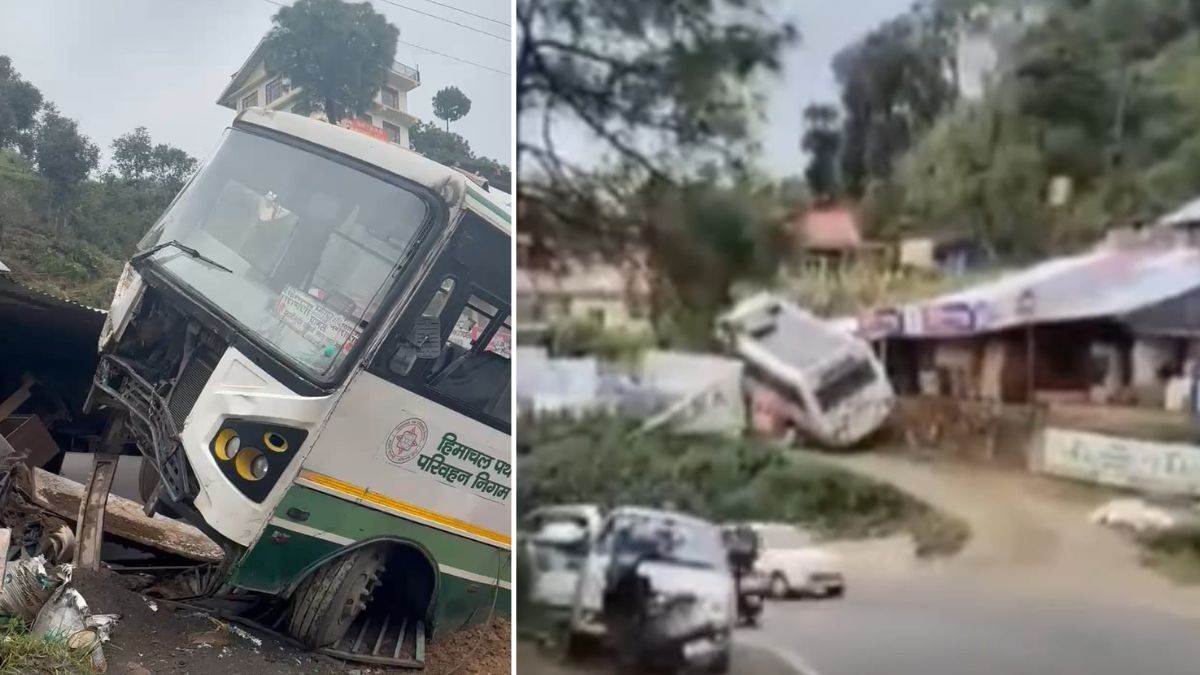 himachal pradesh hrtc bus accident brake failure averted major disaster shimla dharamshala route
