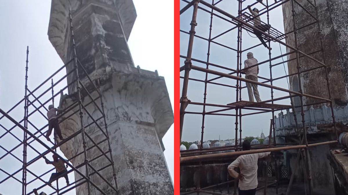 nawabi jama masjid restoration begins archaeology department initiates repairs