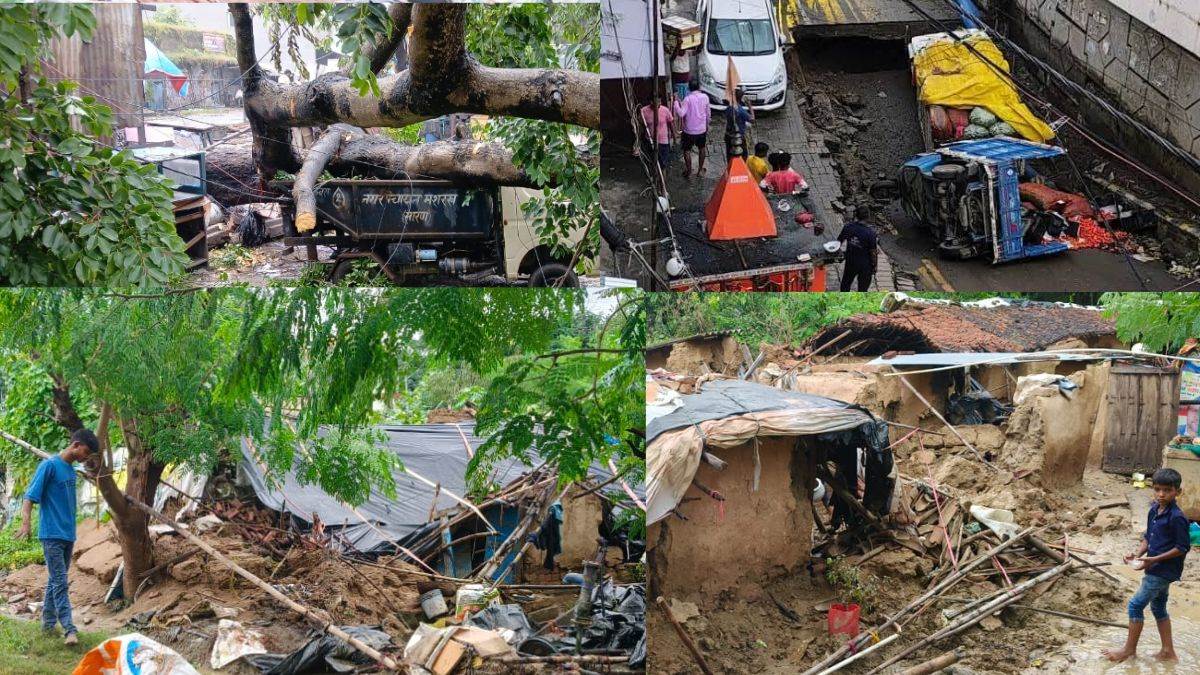 heavy rain and lightning in bihar killed 13 people and seven others crushed by trees and walls