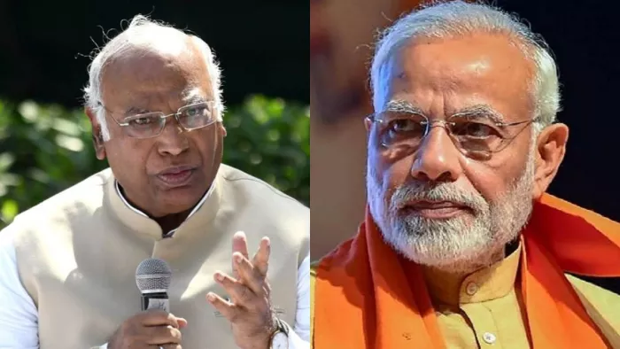 कांग्रेस अध्यक्ष मल्लिकार्जुन खरगे और प्रधानमंत्री नरेंद्र मोदी। फाइल फोटो