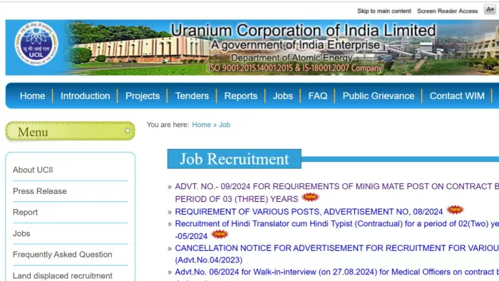 UCIL Mining Mate Recruitment 2024: यूसीआईएल माइनिंग मेट भर्ती के लिए जल्द करें आवेदन