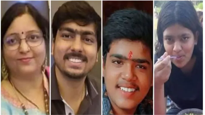 वाराणसी में पत्नी और तीन बच्चों की गोली मारकर हत्या। मृतकों के फाइल फोटो
